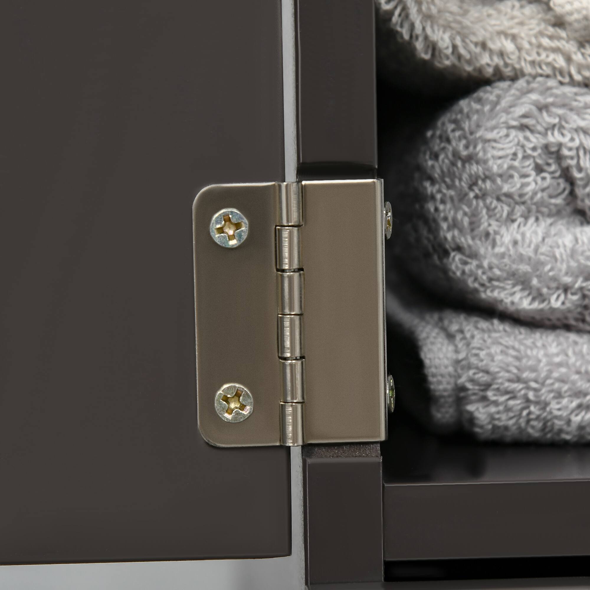 Alt View 8. Homcom - 54" Tall Bathroom Storage Cabinet, Freestanding Linen Tower with 2-Tier Shelf and Drawers - Brown.