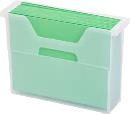 IRIS USA - IRIS Small Portable Desktop File Box with Open Top, Letter Size, Clear