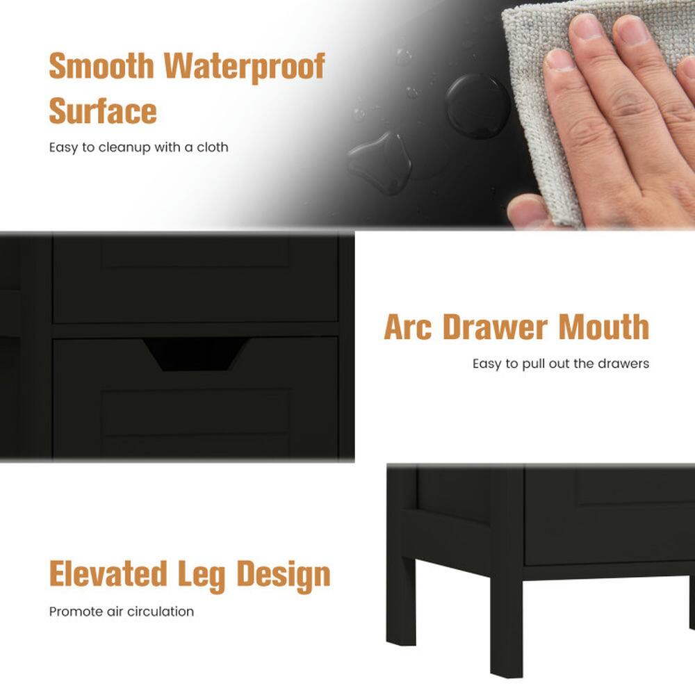 - Smooth Waterproof Surface
  - Easy to cleanup with a cloth

- Arc Drawer Mouth
  - Easy to pull out the drawers

- Elevated Leg Design
  - Promote air circulation