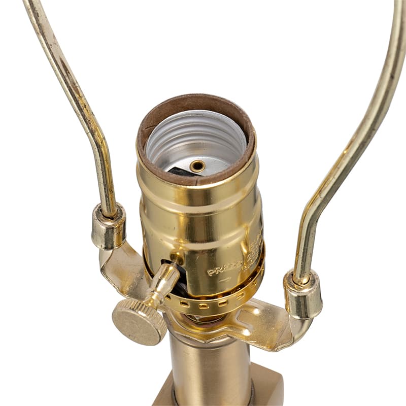 Alt View 4. Luckbyte - D15x26.7" White Gold Alabaster Slab Table Lamp Lamp Shade Assembly Required.