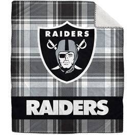 Pegasus - Las Vegas Raiders 50" x 60" Plaid Flannel Sherpa Plush Blanket - Multicolor