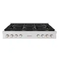 ZLINE - 48 in. Paramount Gas Rangetop with 8 Burners (SRTS-48) - Stainless Steel - Front_Zoom