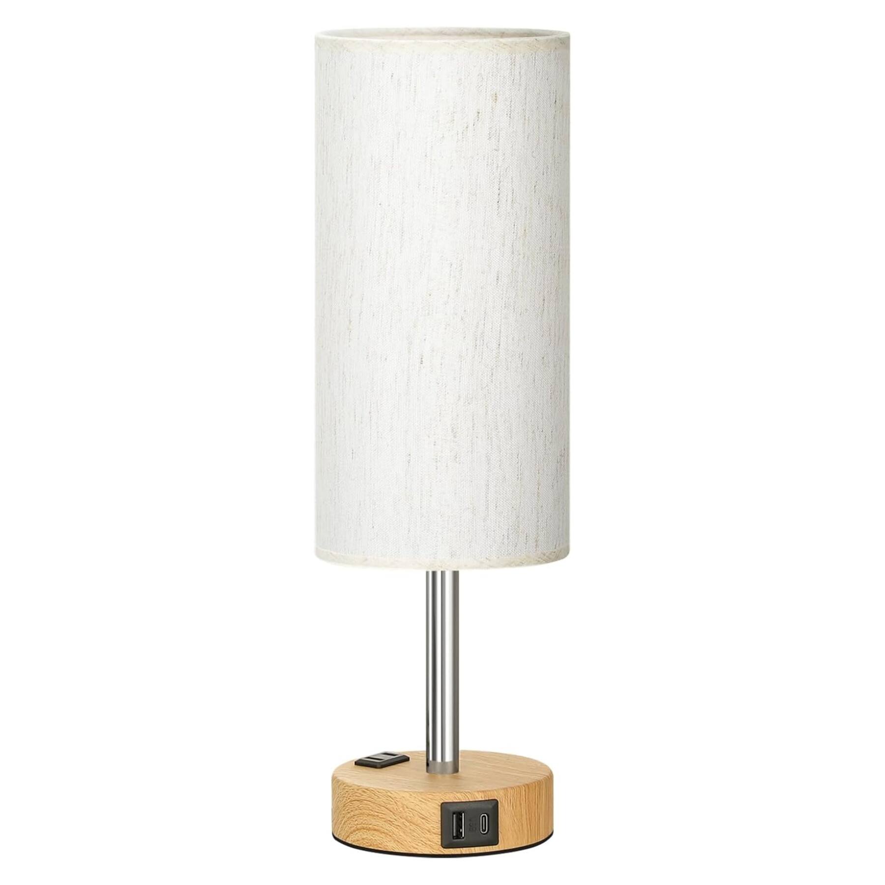 Front. Dazzed Corner - Bedside Desk Lamps,LED Bulb Included - Wood.