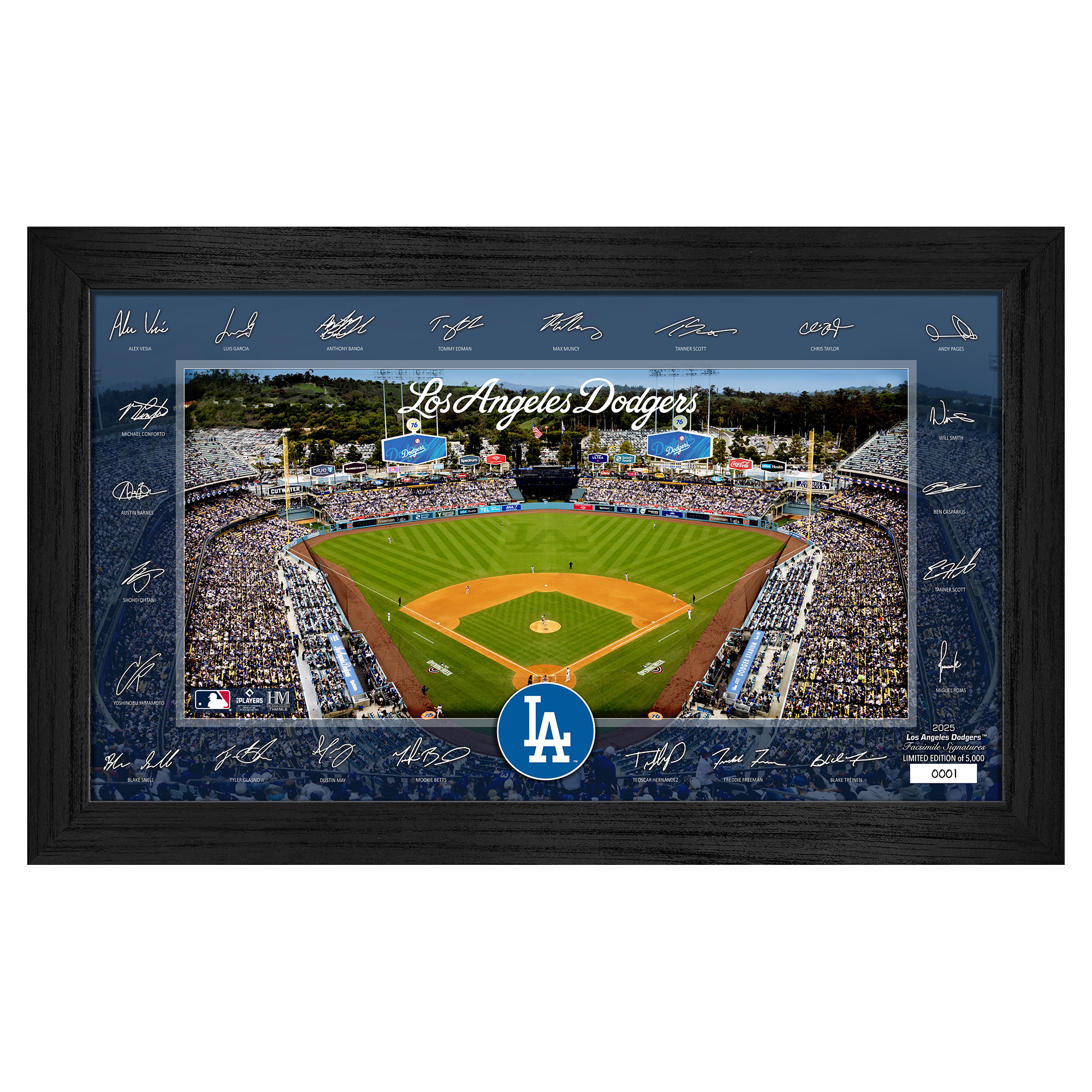 Highland Mint - Los Angeles Dodgers Framed 12" x 20" 2025 Signature Field Photograph - Facsimile Signatures - Limited Edition of 5,000 - Multicolor