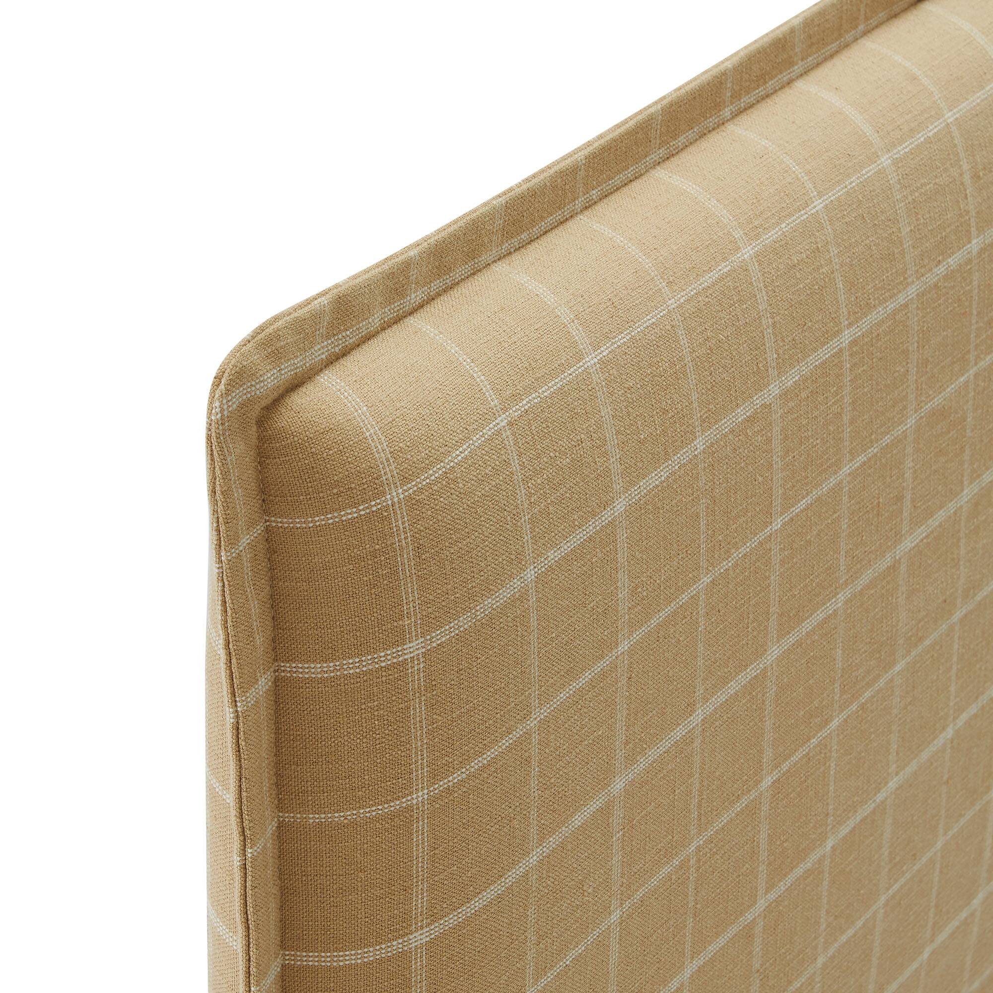 Alt View 4. Modway - Camille Checkered Linen Blend Headboard by Modway - Hemp Windowpane Check.