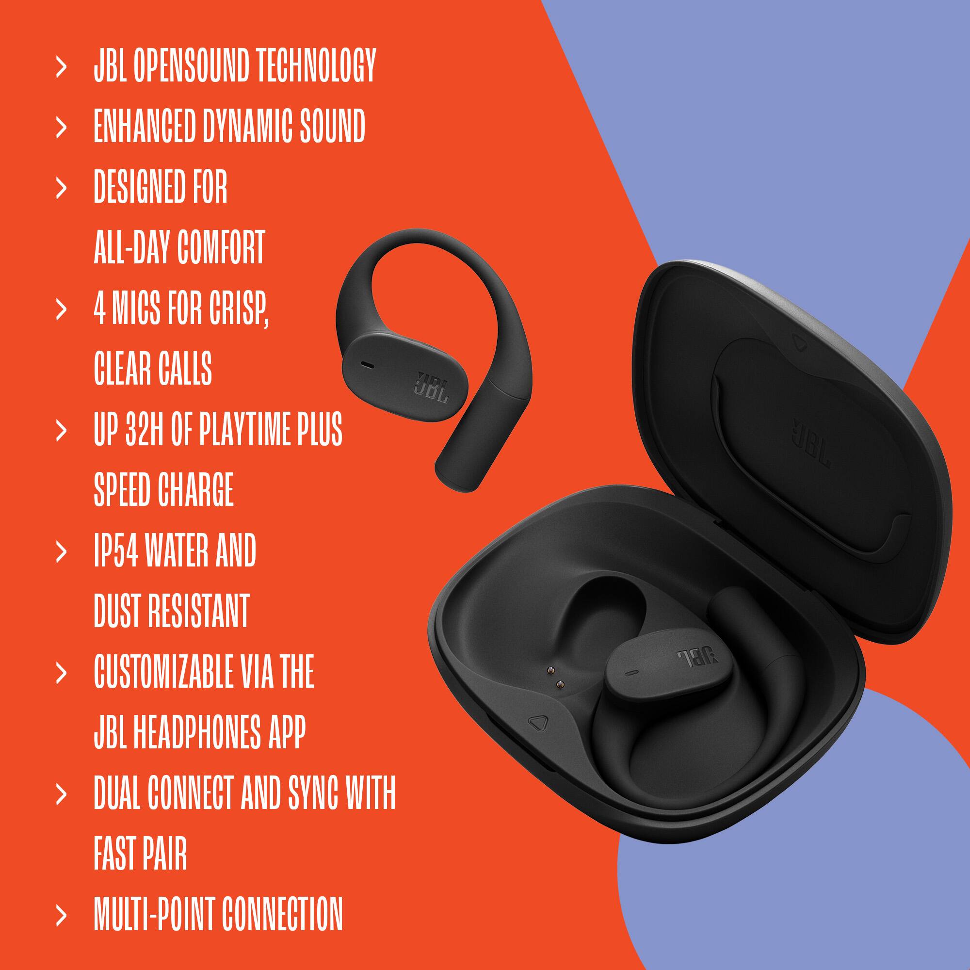 Alt View 3. JBL - Sense Lite - TRUE Wireless Bluetooth Open-ear Headphones - 2025 - Black.