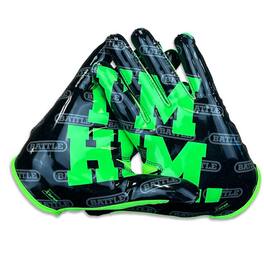Battle Sports - Adult "I'M HIM" Doom Speed Receiver Football Glove - Medium - Neon Green/Black