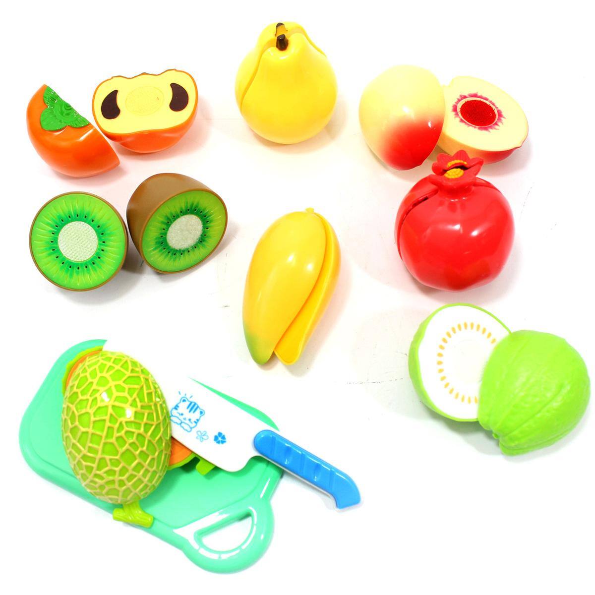 Angle. JuzToys - Play Food Sets for Kids Kitchen, Fruit Cutting Toys with Cutting Board, Kitchen Toys Pretend Play for Toddlers 3-5 - Multi.
