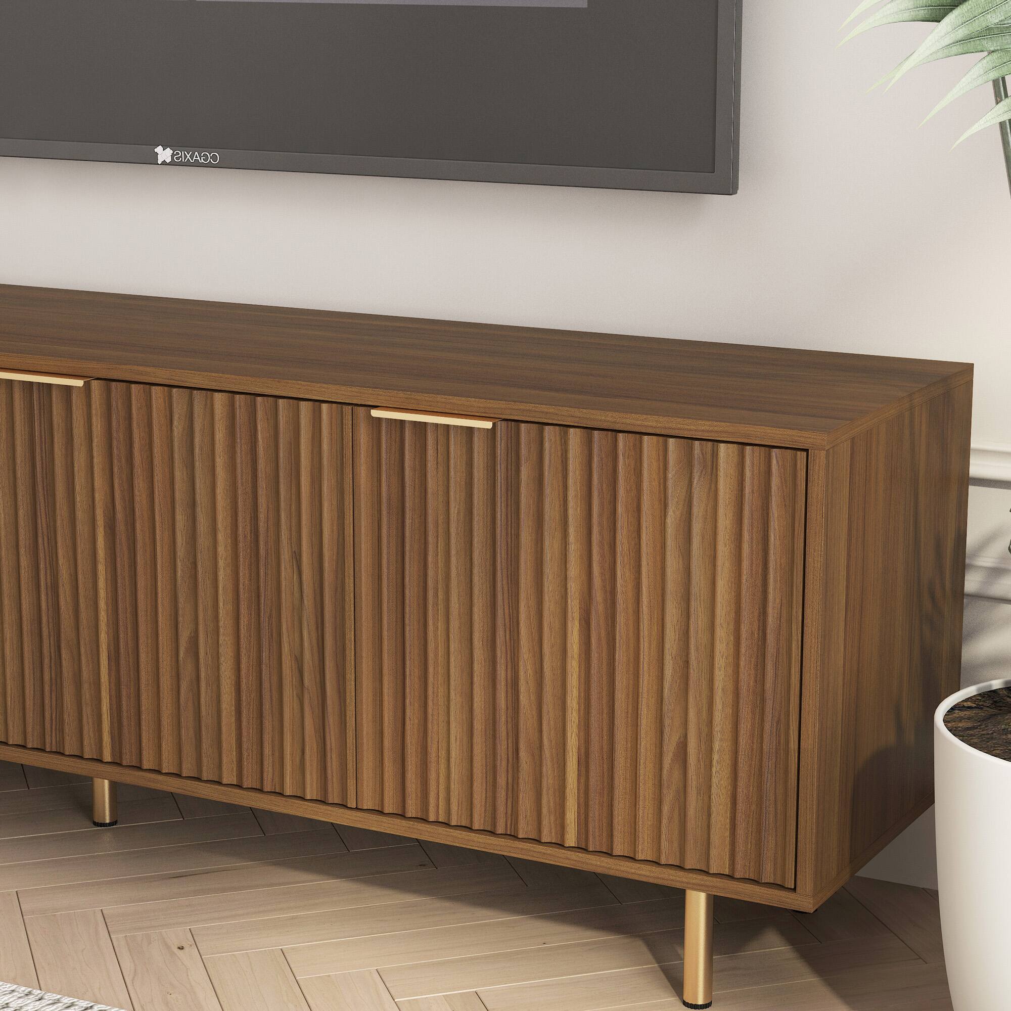 MERAVOM Fluted TV Stand for Tvs up to 65