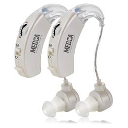 MEDca - Behind the Ear Sound Amplifier - BTE Hearing Ear Amplification Device and Digital Sound Enhancer PSAD - White