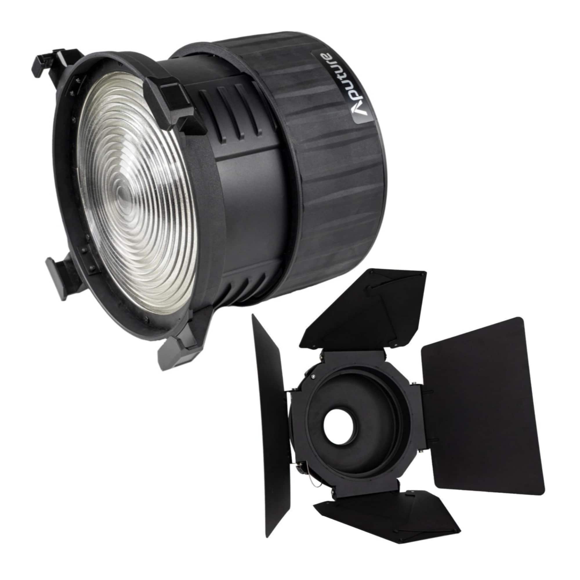 F10 Fresnel and Aputure F10 Barndoors for LS 600d Fresnel Attachment