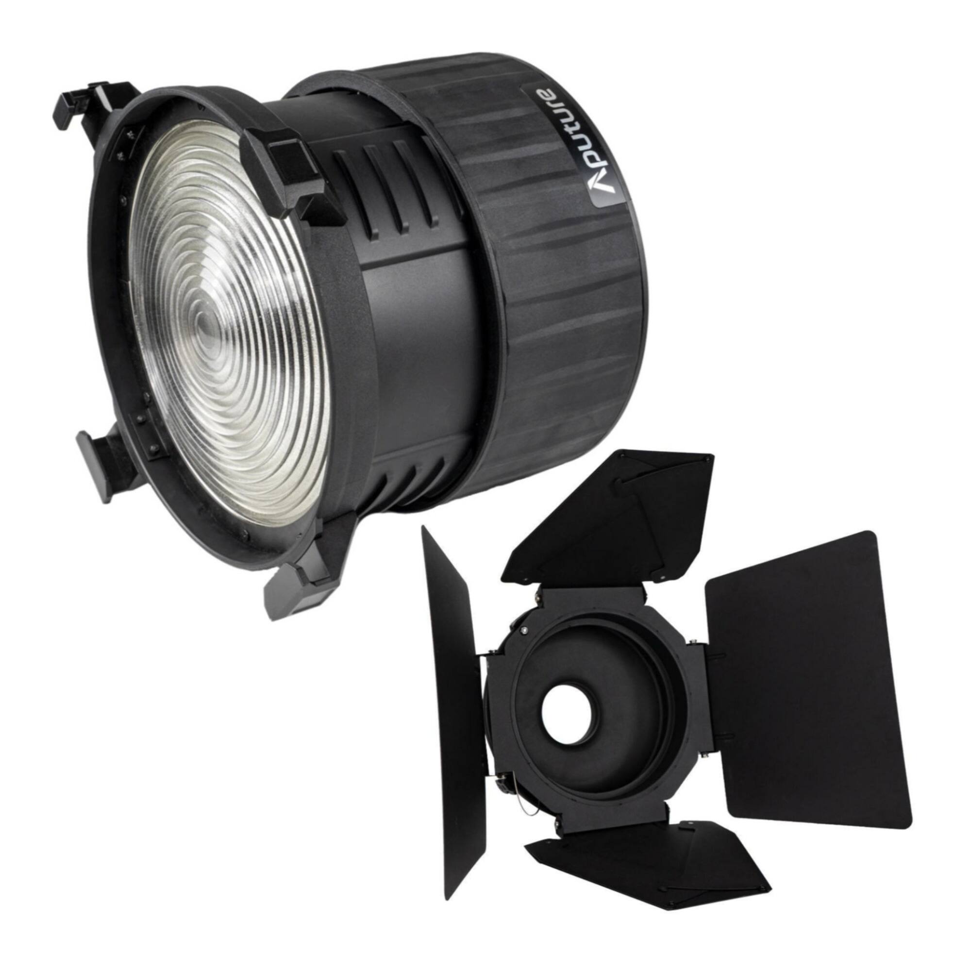 Front. Aputure - Aputure F10 Fresnel and Aputure F10 Barndoors for LS 600d Fresnel Attachment.
