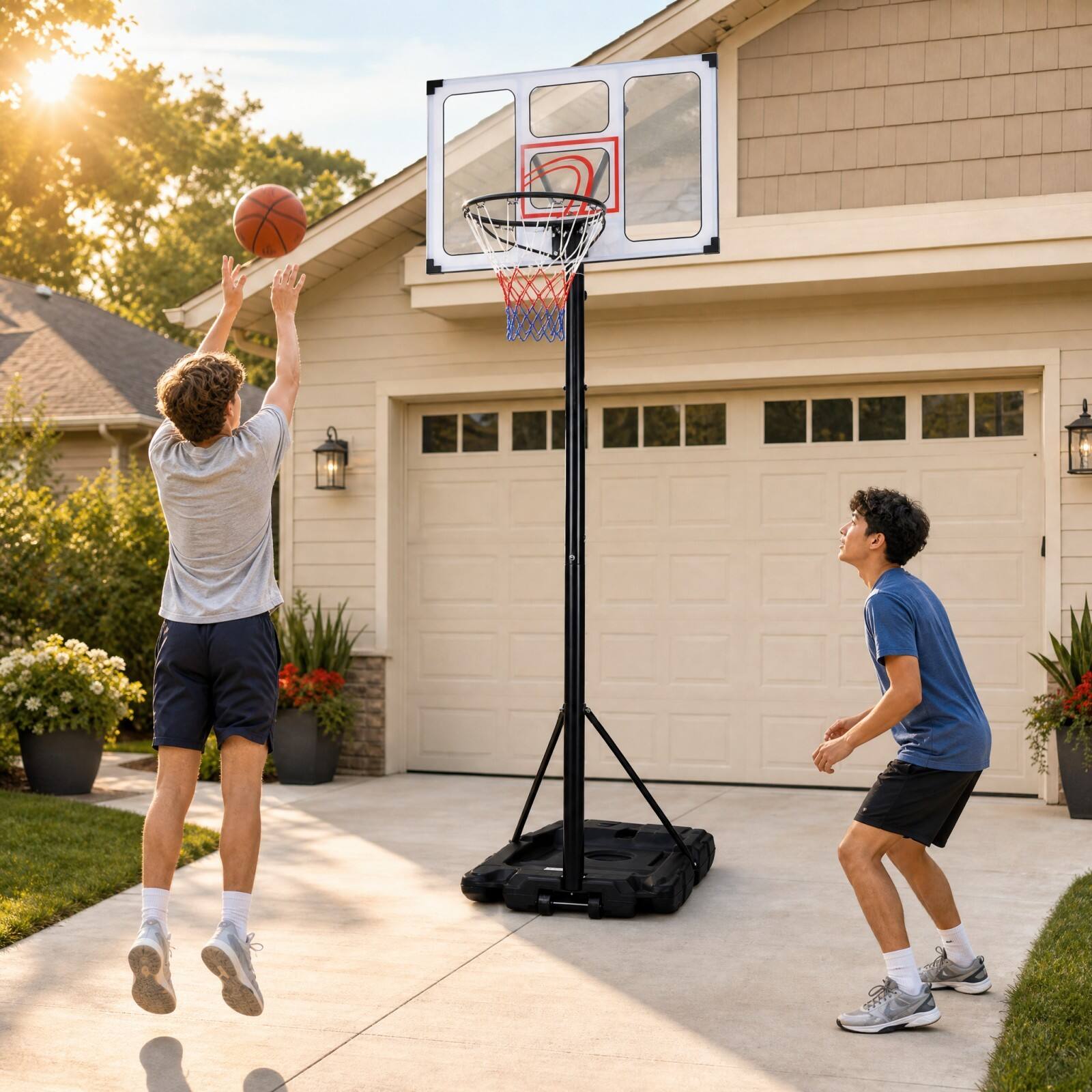 Alt View 1. Costway - Costway Portable Basketball Hoop 4.1-10 FT Adjustable Goal with Wheels for Kids Youth Adults - Black.