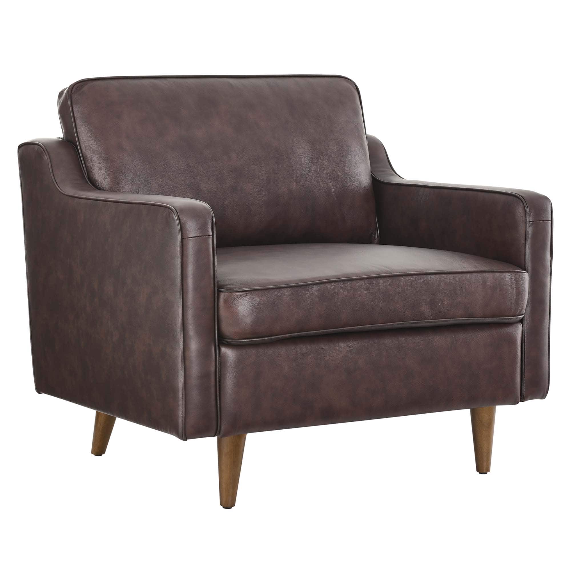 Impart Genuine Leather Armchair by Modway - Brown