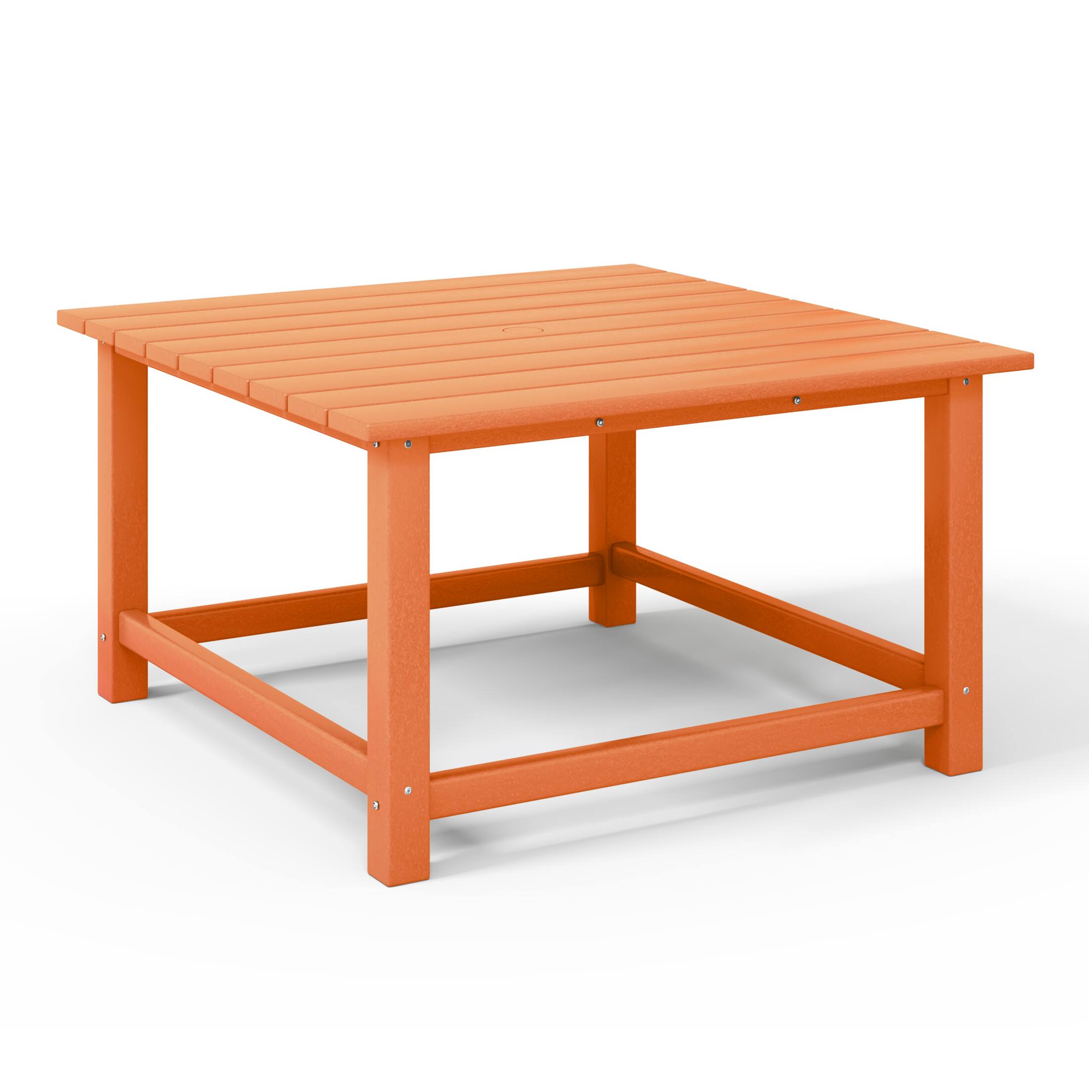 Left. WestinTrends - WestinTrends Malibu Low Outdoor HDPE Square Patio Coffee Table - Orange.
