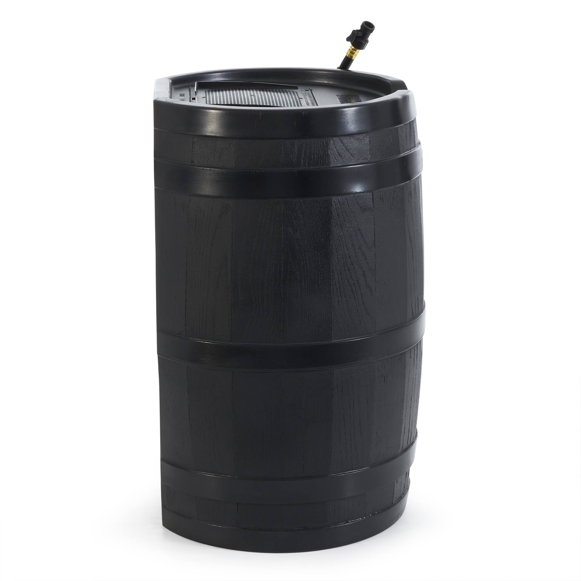 Alt View 5. FCMP Outdoor - FCMP Outdoor RC45 45 Gallon Outdoor Rain Water Catcher Barrel Container, Black - Black.