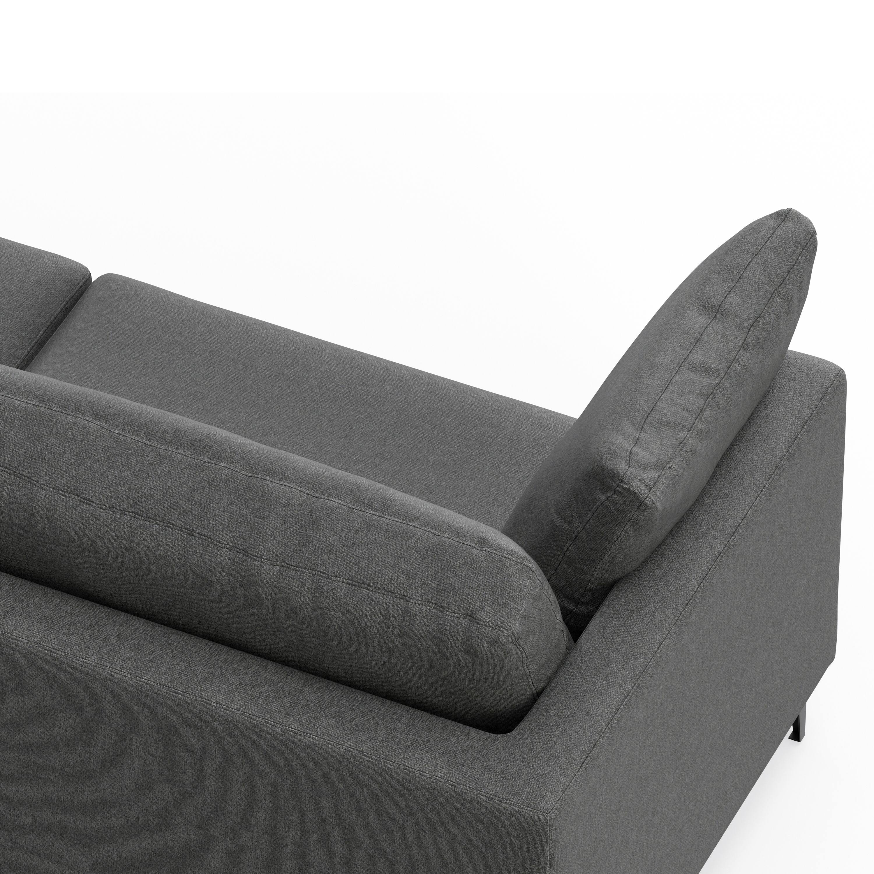 Alt View 2. Simpli Home - Ava 90-inch Sofa in Tightly Woven Performance Fabric - Pebble Grey.