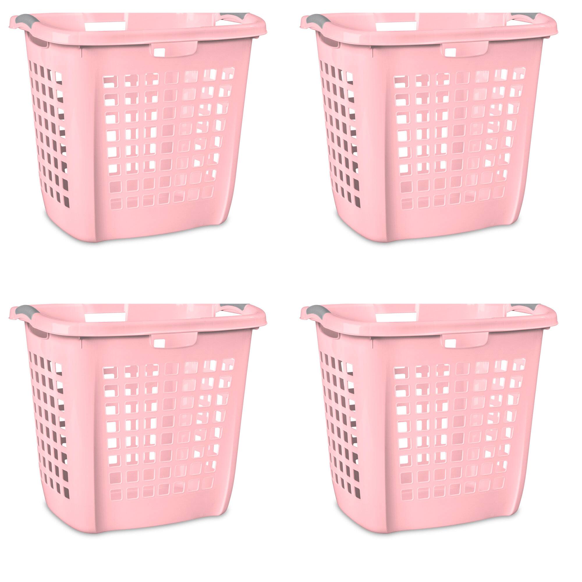 Alt View 5. Sterilite - Sterilite Ultra Easy Carry Laundry Basket, 2.1 Bushel, Plastic, Pink, 4 Pack - Pink.