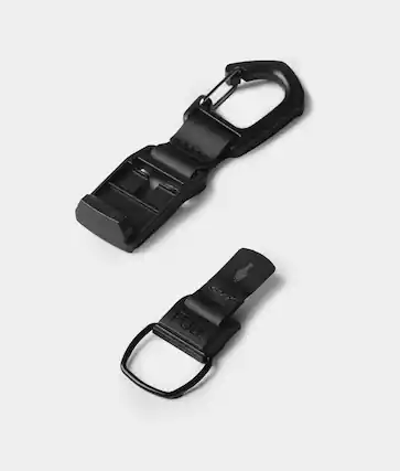 Front. ALPAKA - HUB Carabiner Quick Release Keychain with Magnetic Belt Clip - EDC Carabiner for Keys - Tactical Gear(S) - Black.