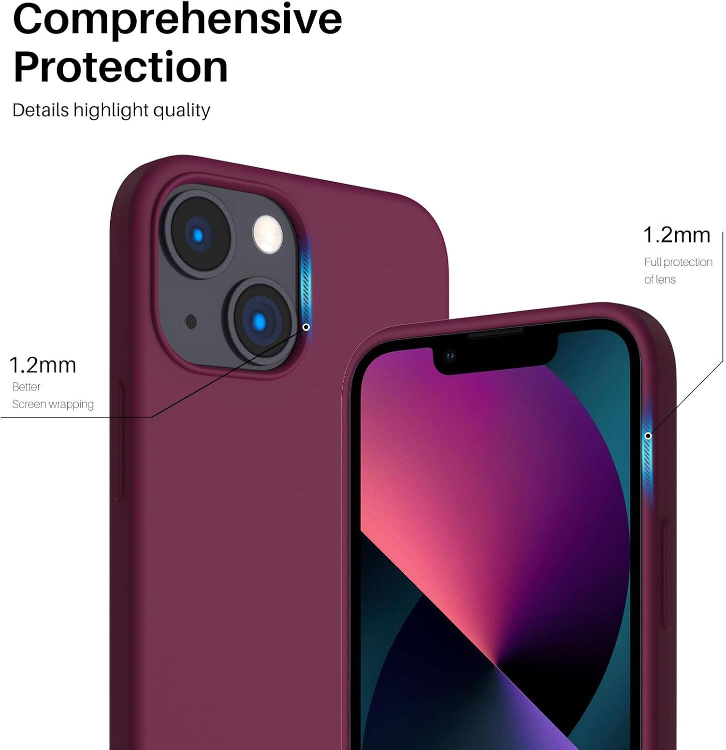 Comprehensive Protection Details highlight quality 1.2mm Full protection of lens 1.2mm Better Screen wrapping