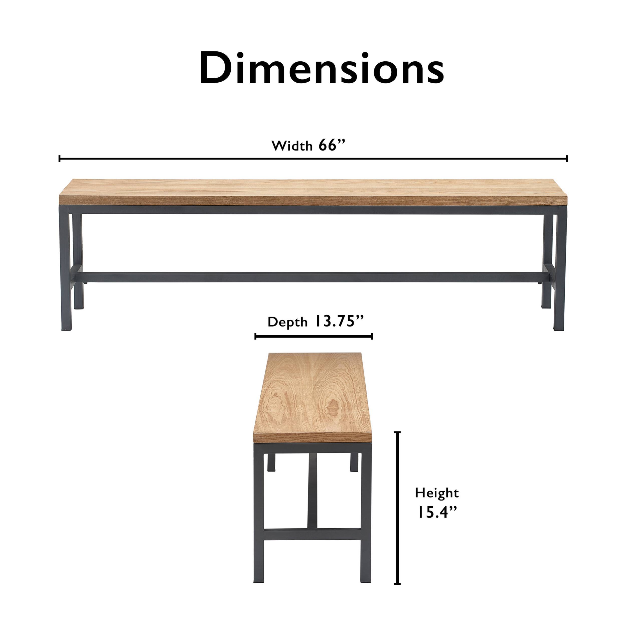 Left. Tommy Hilfiger - Robson Dining Bench - Natural Wood.