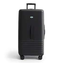 Bagsmart - Getaway 30" Trunk Checked Luggage, Large Hardside Suitcase with Built-in Scale & 360 Double Spinner Wheels - Black