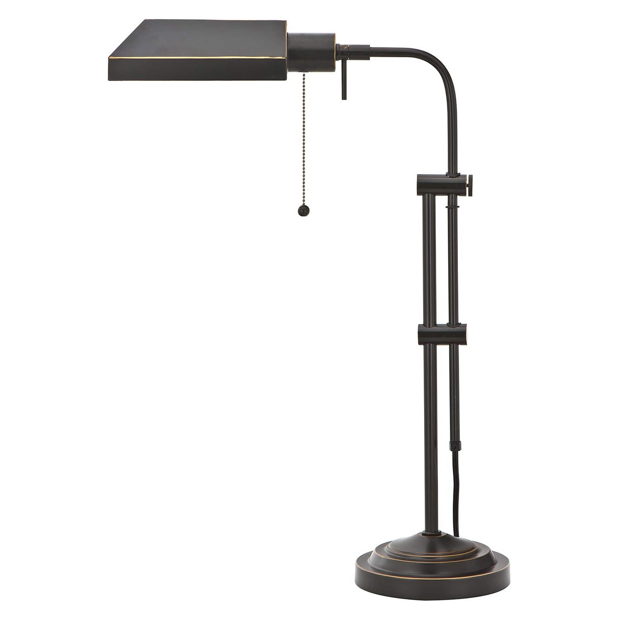 Manhattan Lane - Metal Rectangular Desk Lamp with Adjustable Pole - Black