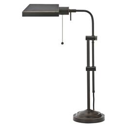 Manhattan Lane - Metal Rectangular Desk Lamp with Adjustable Pole - Black