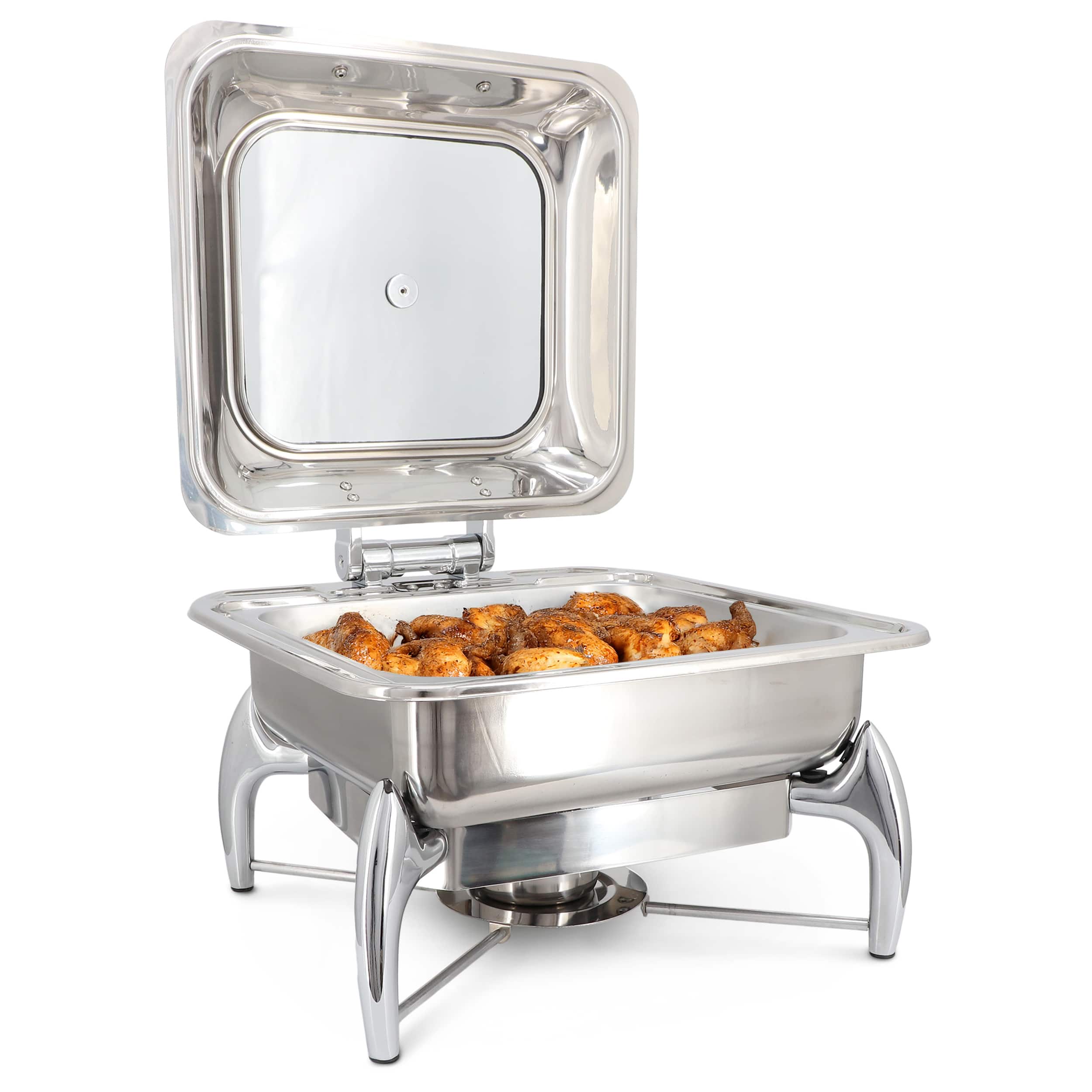 MegaChef - 6.3 Quart Stainless Steel Rectangle Professional Chafing Dish/Food Warmer/Buffet Server Serving Dish - Silver