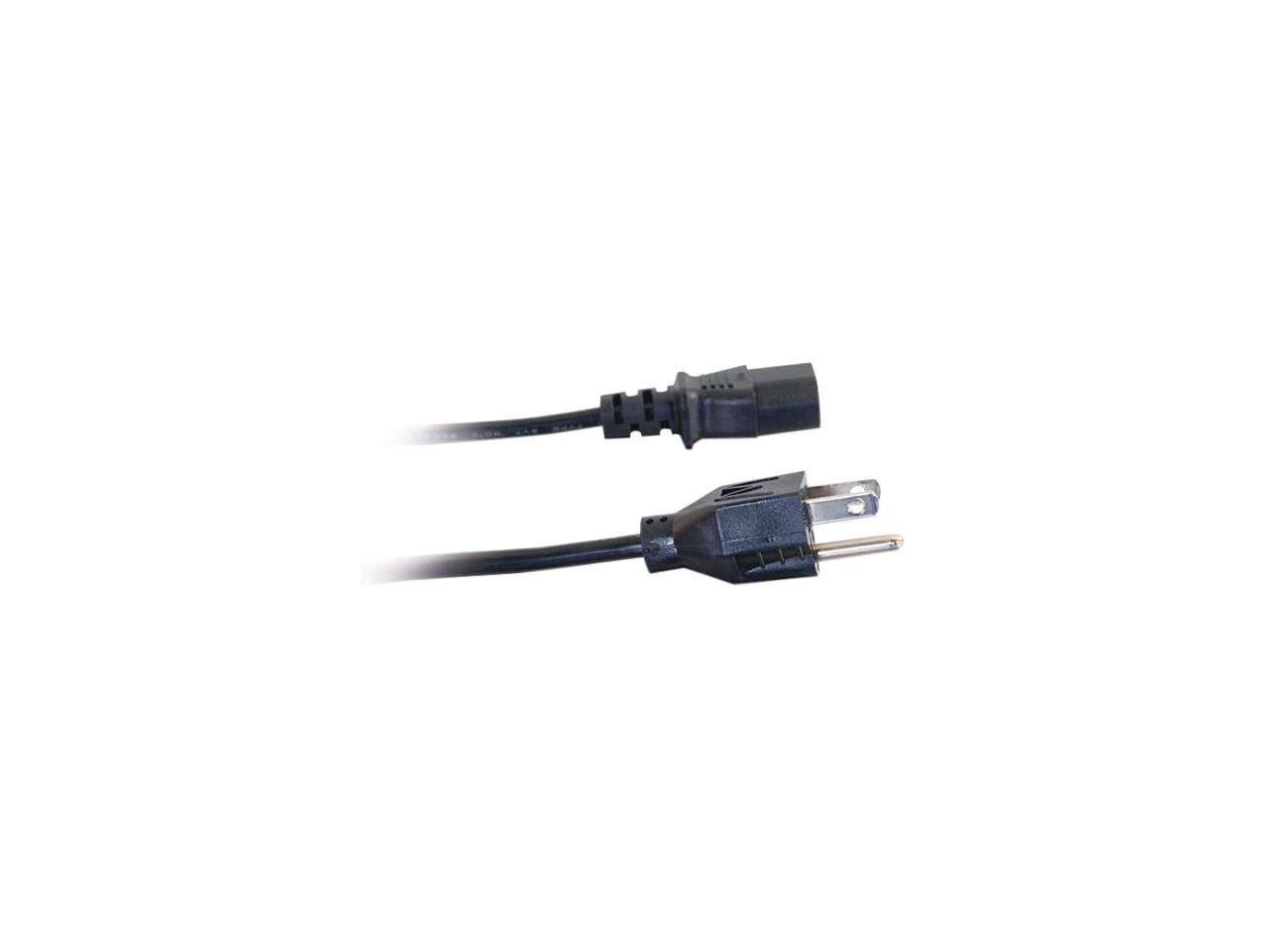 Alt View 3. Cables to Go - C2G 03131 14 AWG Premium Universal Power Cord (NEMA 5-15P to IEC320C13) TAA Compliant, Black (6 Feet, 1.82 Meters).