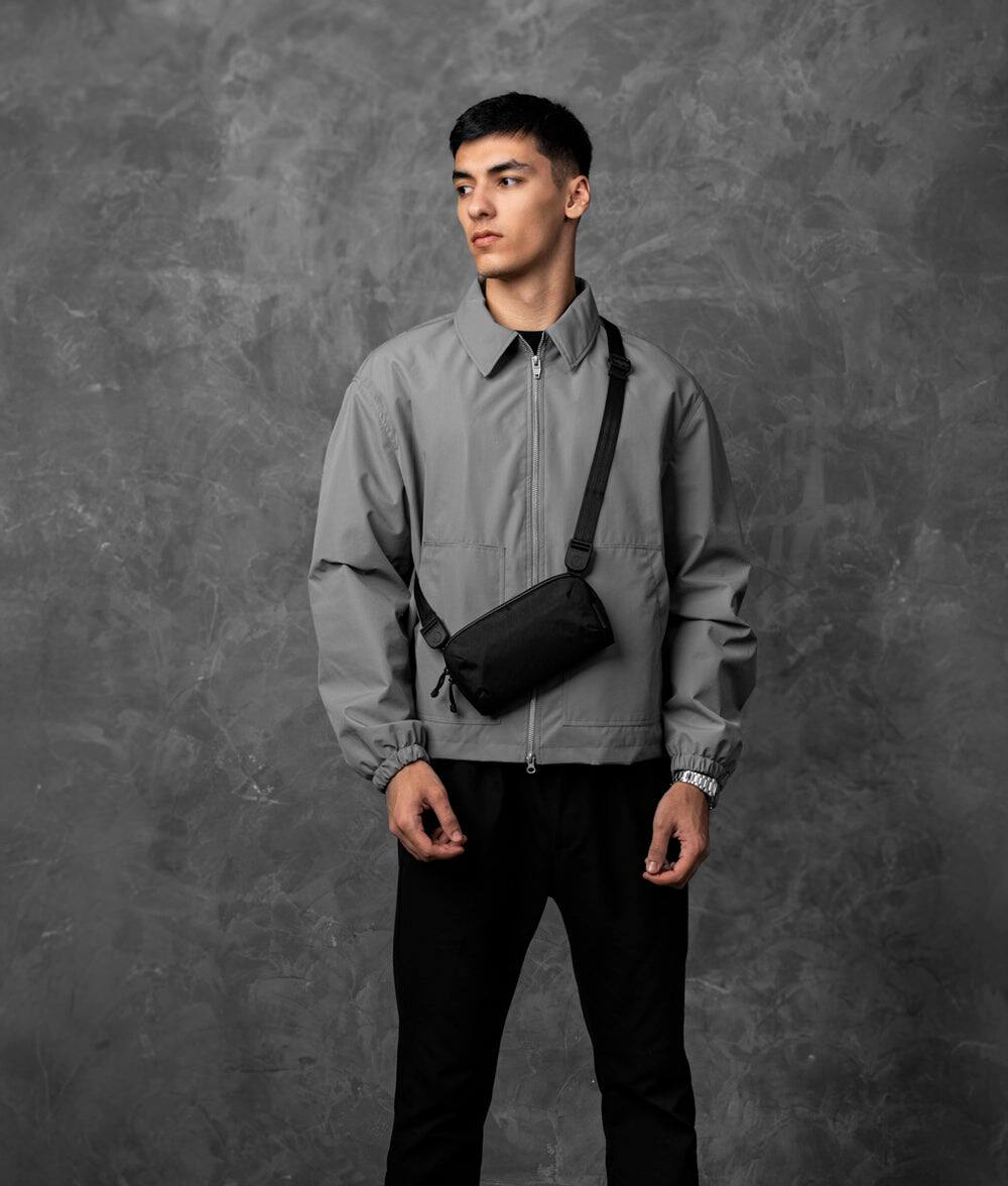 Left. ALPAKA - Flight Pouch Pro Passport Holder for Travel,Small Crossbody Bag for Men, phone holder bag,RFID sleeves for credit cards - Black X-Pac X42.