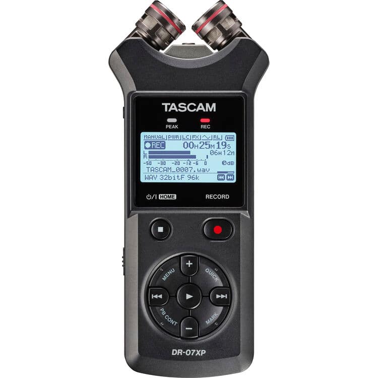 TASCAM - DR-07XP Portable 2-Channel Stereo Handheld Digital Recorder with USB-C Audio Interface, 32-Bit Float Recording