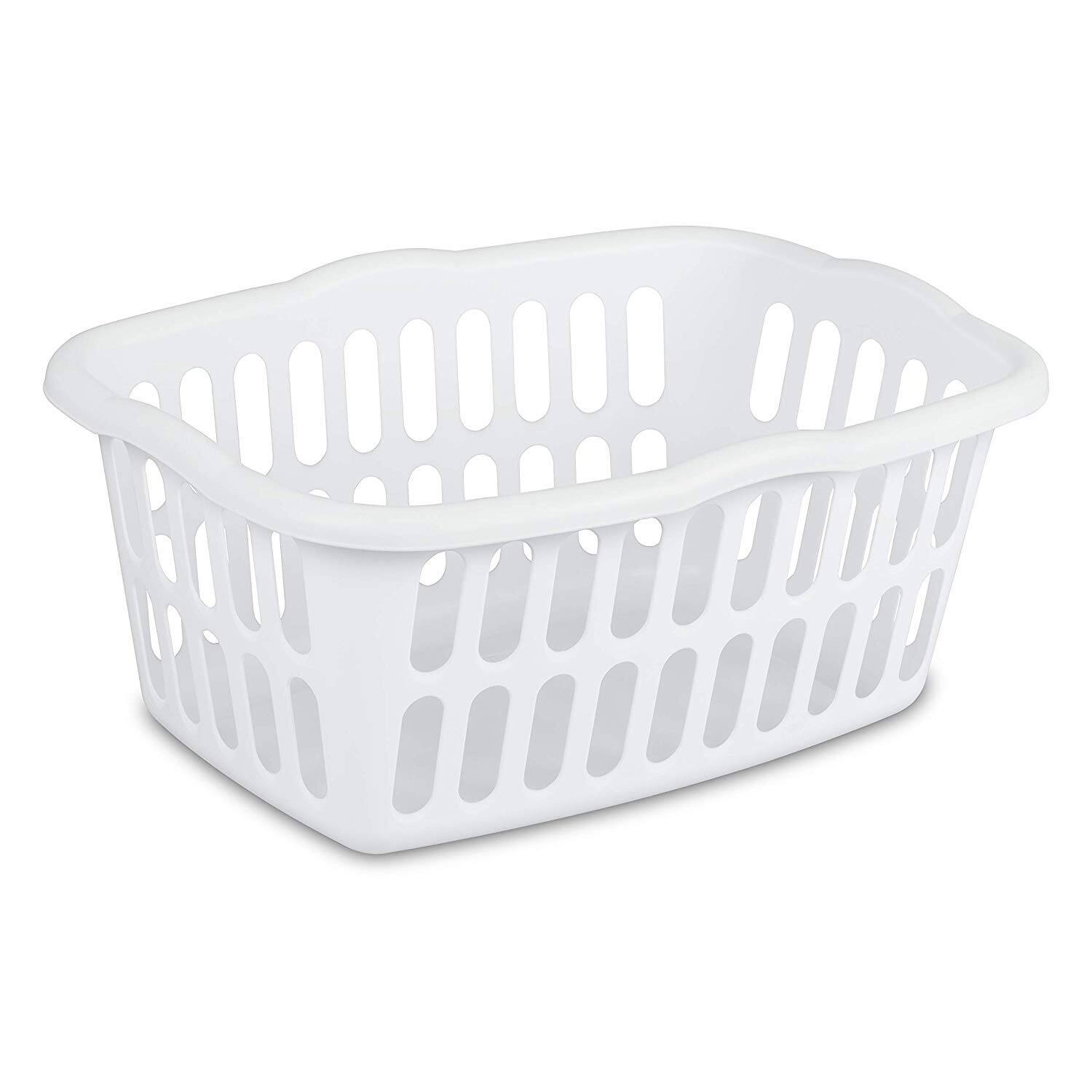 Front. Sterilite - Sterilite Rectangular Laundry Basket, White.
