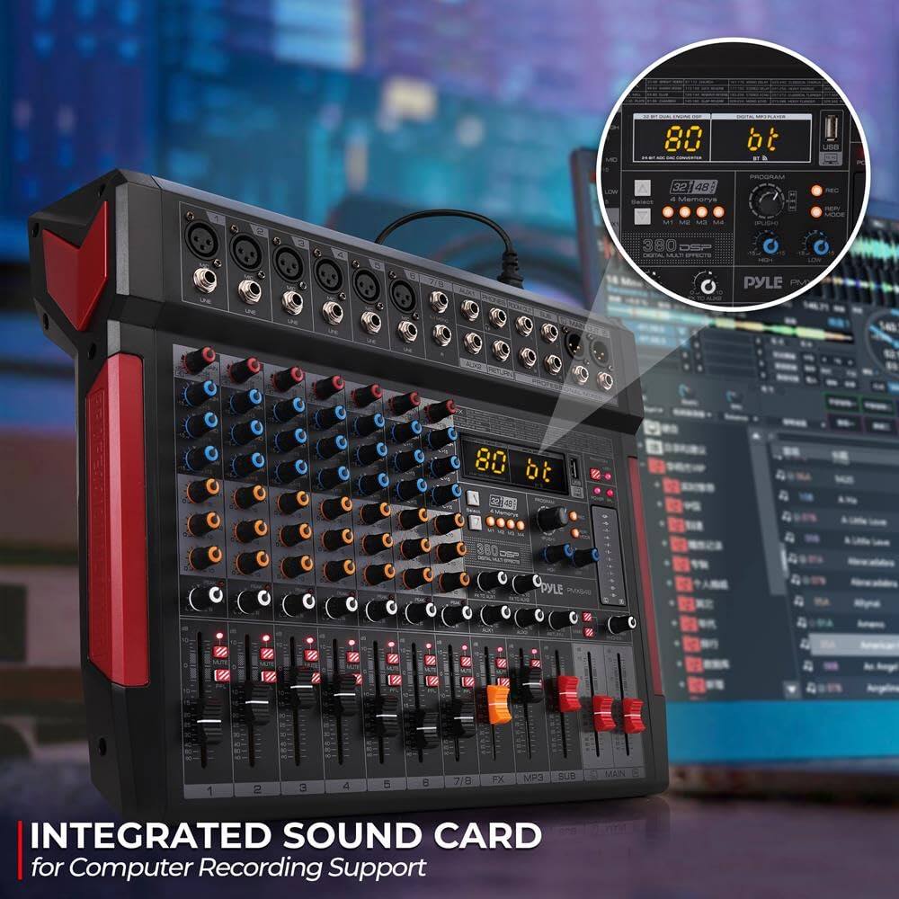 80 bt 32148 30 48 amarys PLNA a 380 DSP CI sE 16 PYLE 80 bt 21 I S a80 aSA C O O PYLE S O $ 1 W S 8 3 96 1 1 S 1 19 D 1 tu 3 4 E a 7/8 FX MP3 SUB INTEGRATED SOUND CARD for Computer Recording Support