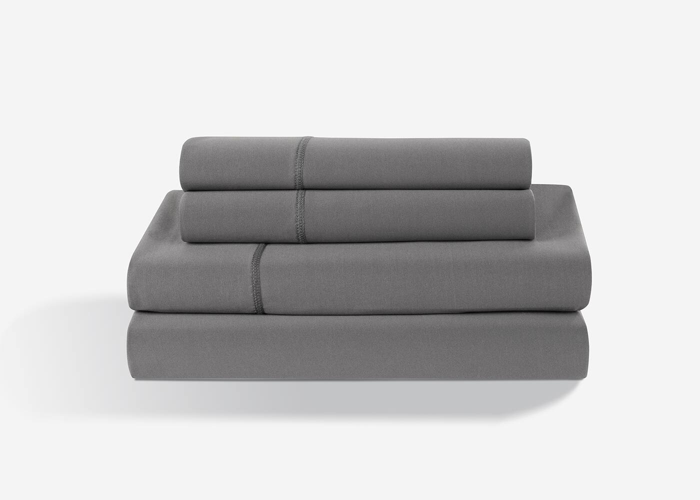 Front. Bedgear - Dri-Tec  Moisture-Wicking Sheet Sets- Split King/Split Cal King - Gray.
