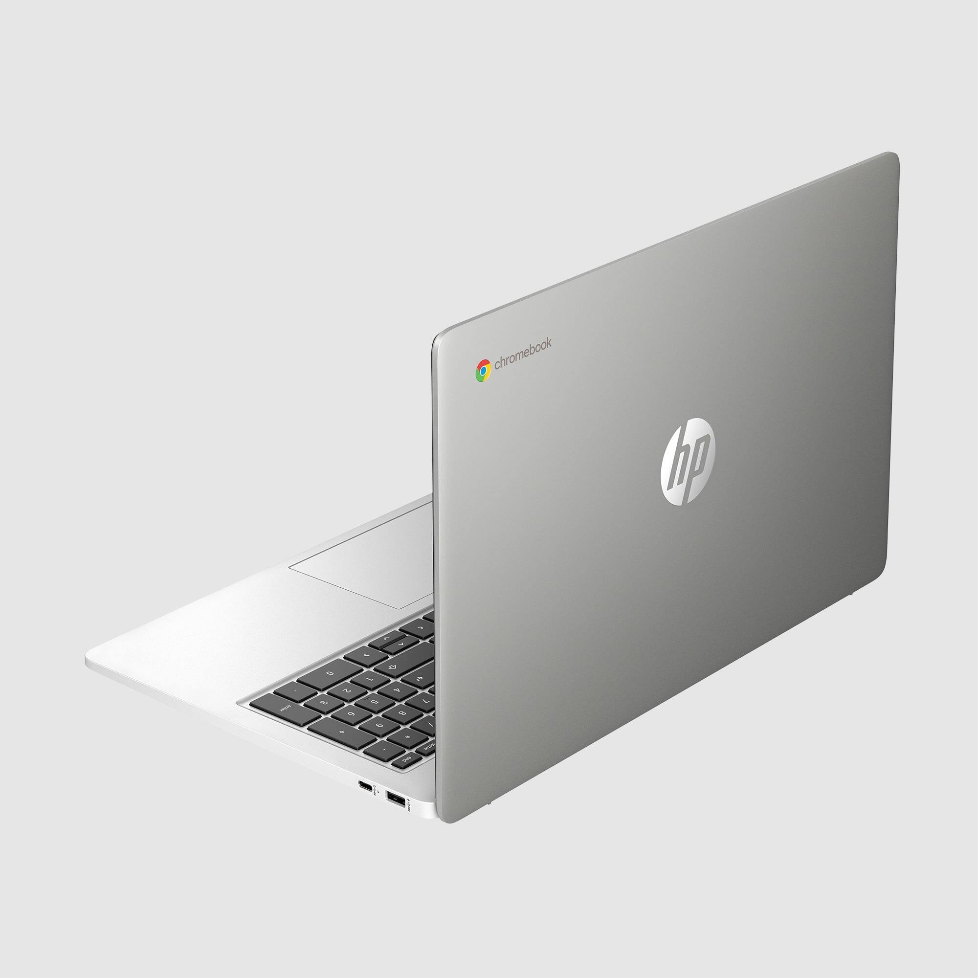 Angle. HP - HP 15.6" HD Chromebook Laptop, Intel Pentium N6000 8GB 64GB 15a-na0 - Silver.