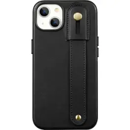 SaharaCase - FingerGrip Series Genuine Leather Case with Magsafe for Apple iPhone 15 Plus - Black