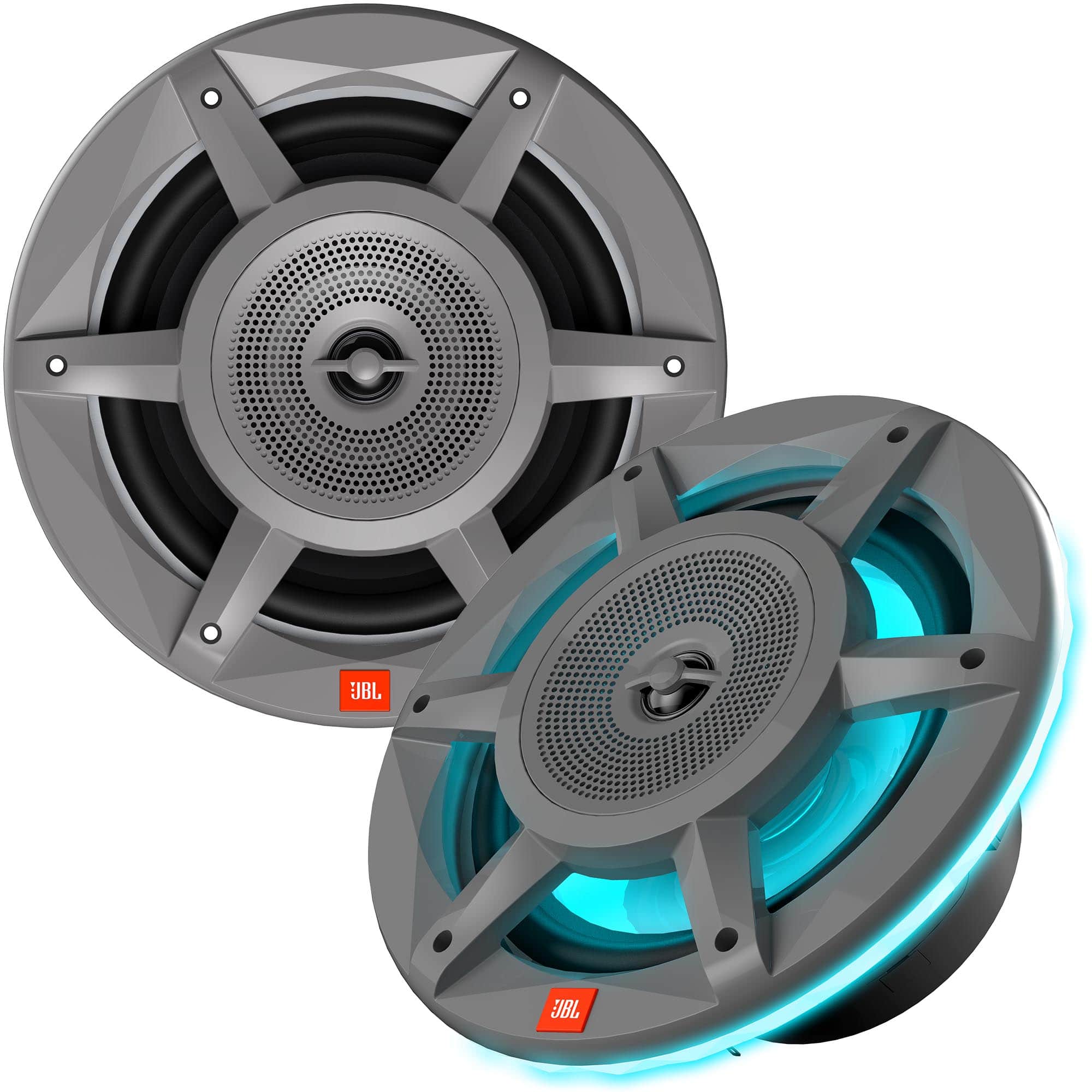 JBL - MARINESTADIUM82M 8" (200mm) Stadium Marine Three-Way Convertible Speakers - Pair - Black/Gray