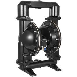 VEVOR - Air-Operated Double Diaphragm Pump, 2 inch Inlet & Outlet, Aluminum Alloy Body, 75 GPM & Max 120PSI - Black