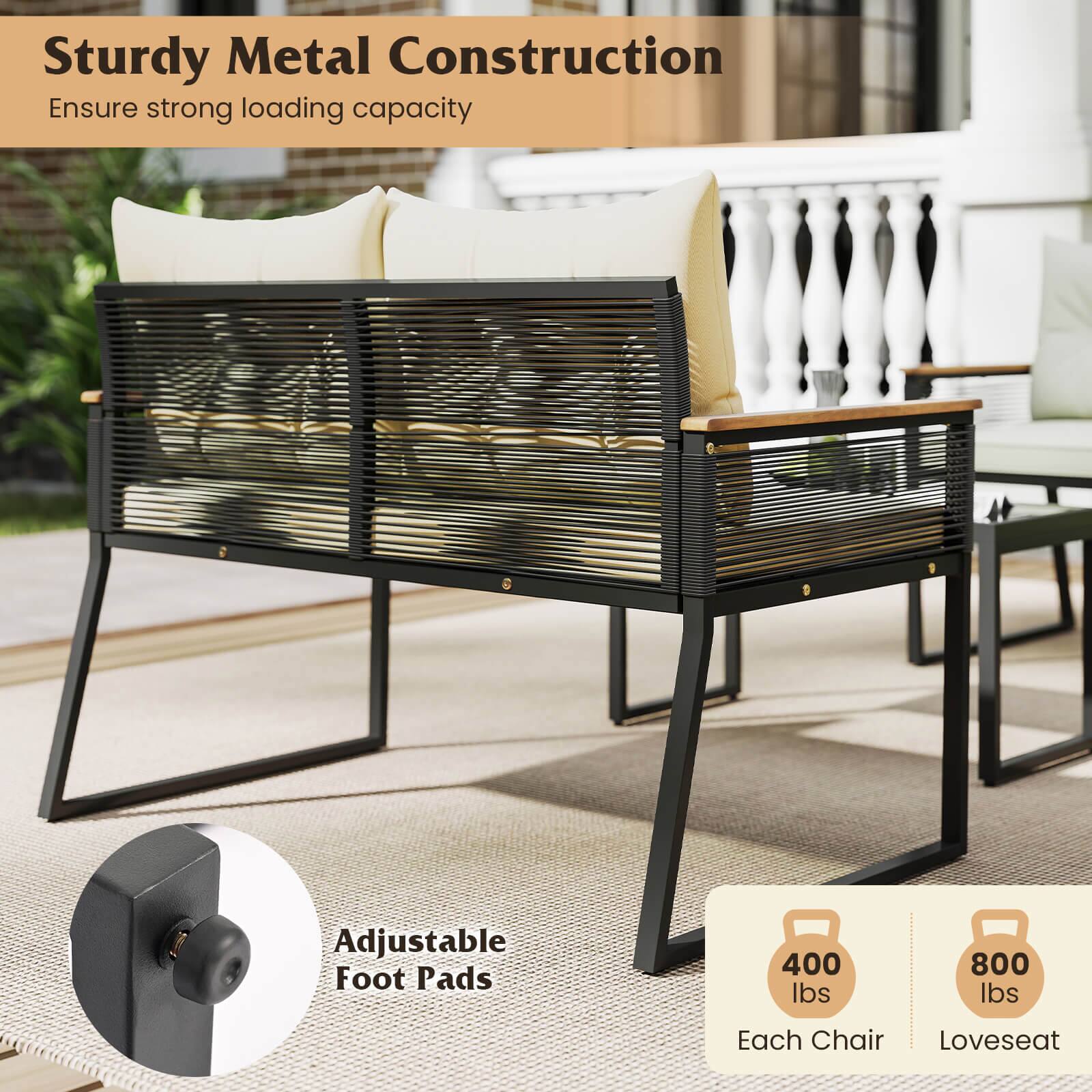Sturdy Metal Construction Ensure strong loading capacity Adjustable Foot Pads 400 lbs 800 lbs Each Chair Loveseat
