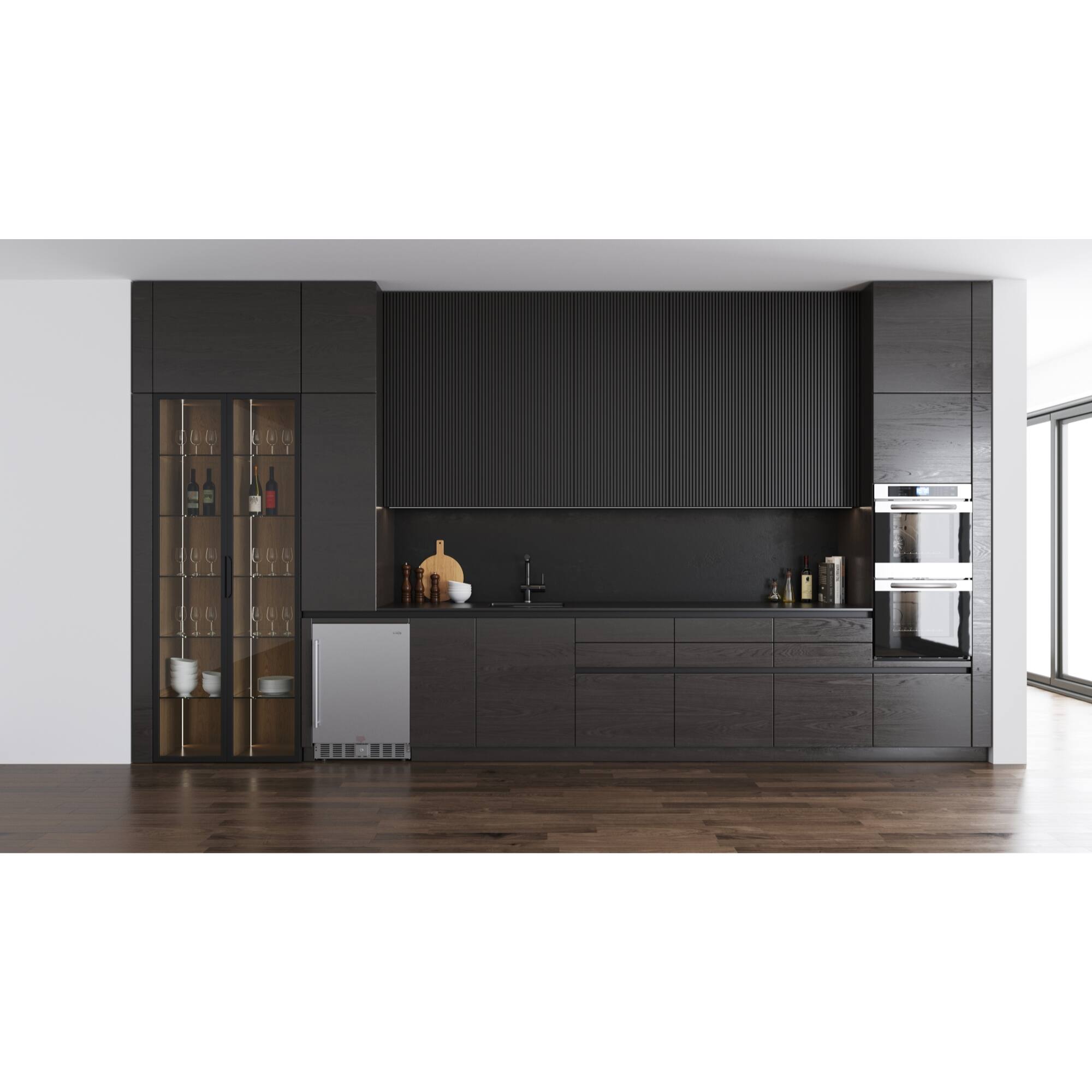 Alt View 5. Koolmore - 23.4 in. Stainless Steel, Solid-Door Built-In Refrigerator and Beverage Cooler, 5 Cu. ft. KM-BIR5C-SS. - Black and Stainless-Steel.