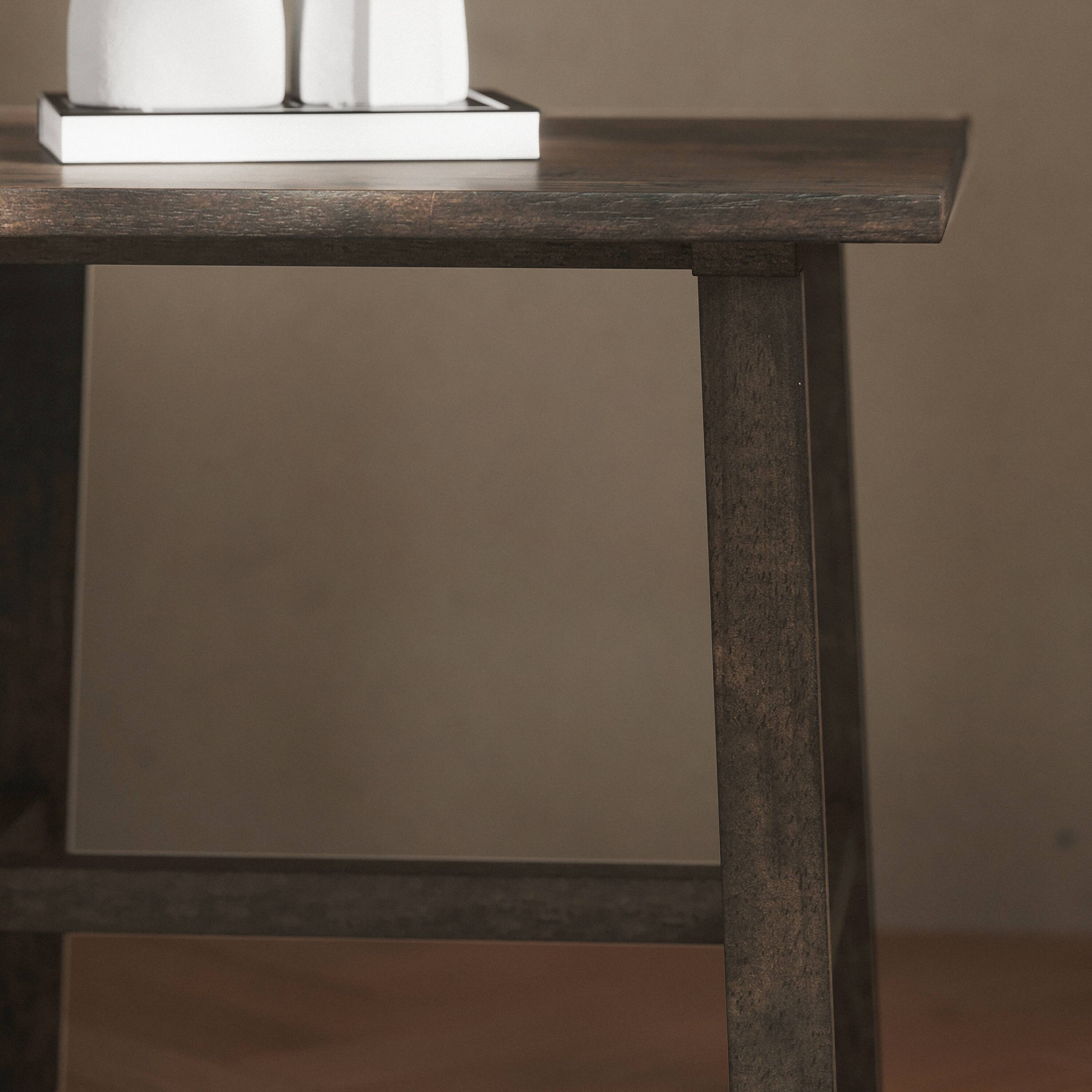 Alt View 4. Flash Furniture - Eli Solid Wood Farmhouse End Table, Trestle Style Accent Table in Dark Gray - Gray.