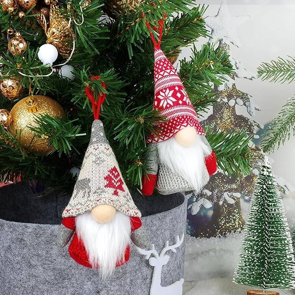 Angle. Schertz - Gnome Christmas Ornaments with LED Light – Handmade Swedish Tomte Plush Dolls, Scandinavian Santa Elf Table & Hanging De - multicolored.