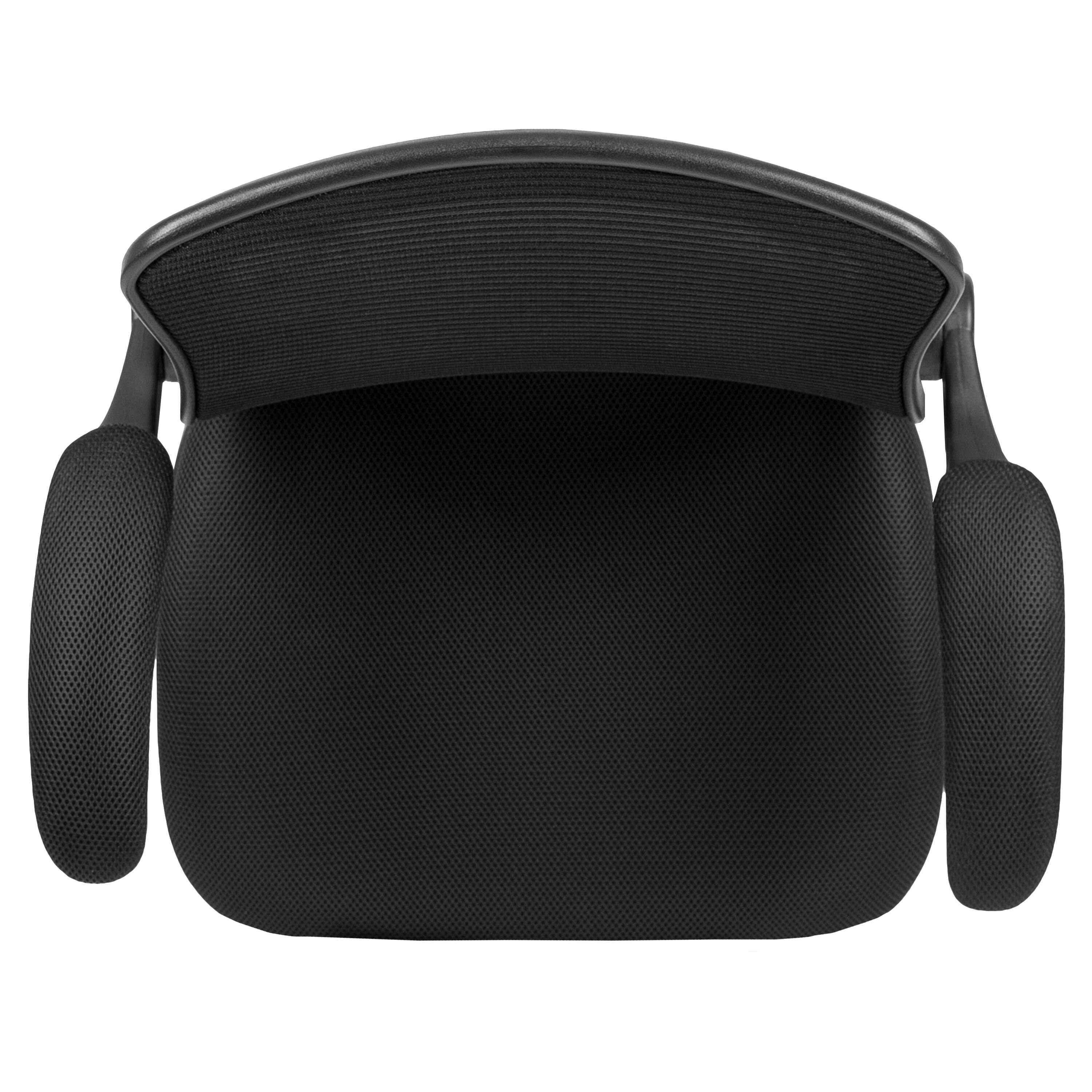 Alt View 8. Emma + Oliver - Mid-Back Mesh Ergonomic Drafting Chair with Adjustable Foot Ring and Flip-Up Arms - Black Mesh/Black Frame.