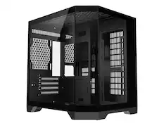 Front. DIYPC - DIYPC DIY-CUBE03-BK Black Dual USB3.0 Tempered Glass Micro ATX Gaming Computer Case w/ 3 x Tempered Glass Panel - Black.