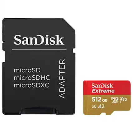 SanDisk microSD microSDHC microSDXC ADAPTER
SanDisk Extreme 512 GB microSDXC I V30 A2