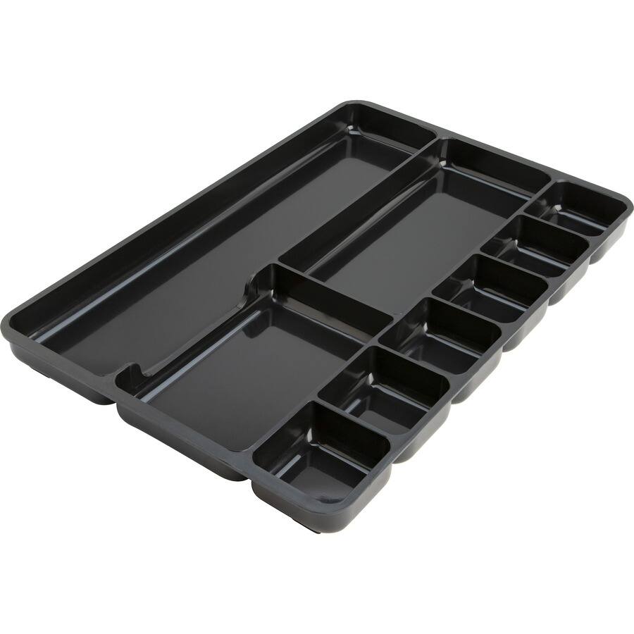 Angle. Lorell - Lorell Drawer Tray Organizer 9 Compartment(s) 1.25" Height x 14" Width x 9.38" Depth Black 1 Each - Black.