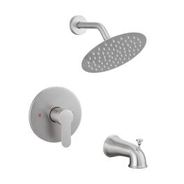 Boyel Living - Concealed Shower Faucet Set 8Inch 304 Rainfall Head Copper Body Zinc Alloy Handle - brushed nickel