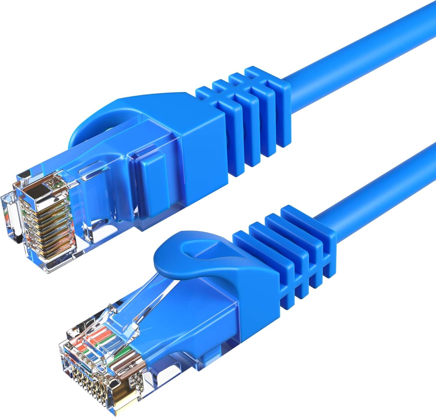 Cat6 Ethernet Cable 200FT 550Mhz UTP Patch Cord LAN Wire for PC Laptop Router Modem TV Console - Blue
