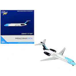 Boeing 717-200 Commercial Aircraft "Mexicana Click" White with Light Blue & Dark Blue 1/400 Airplane by GeminiJets